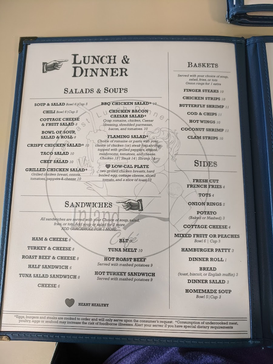 Inland Cafe Menu - Image 1